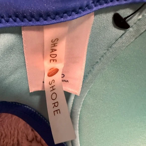 Shade & Shore Womens Blue Crochet Underwire Padded Bikini Top Swimwear 36DD - Picture 6 of 8